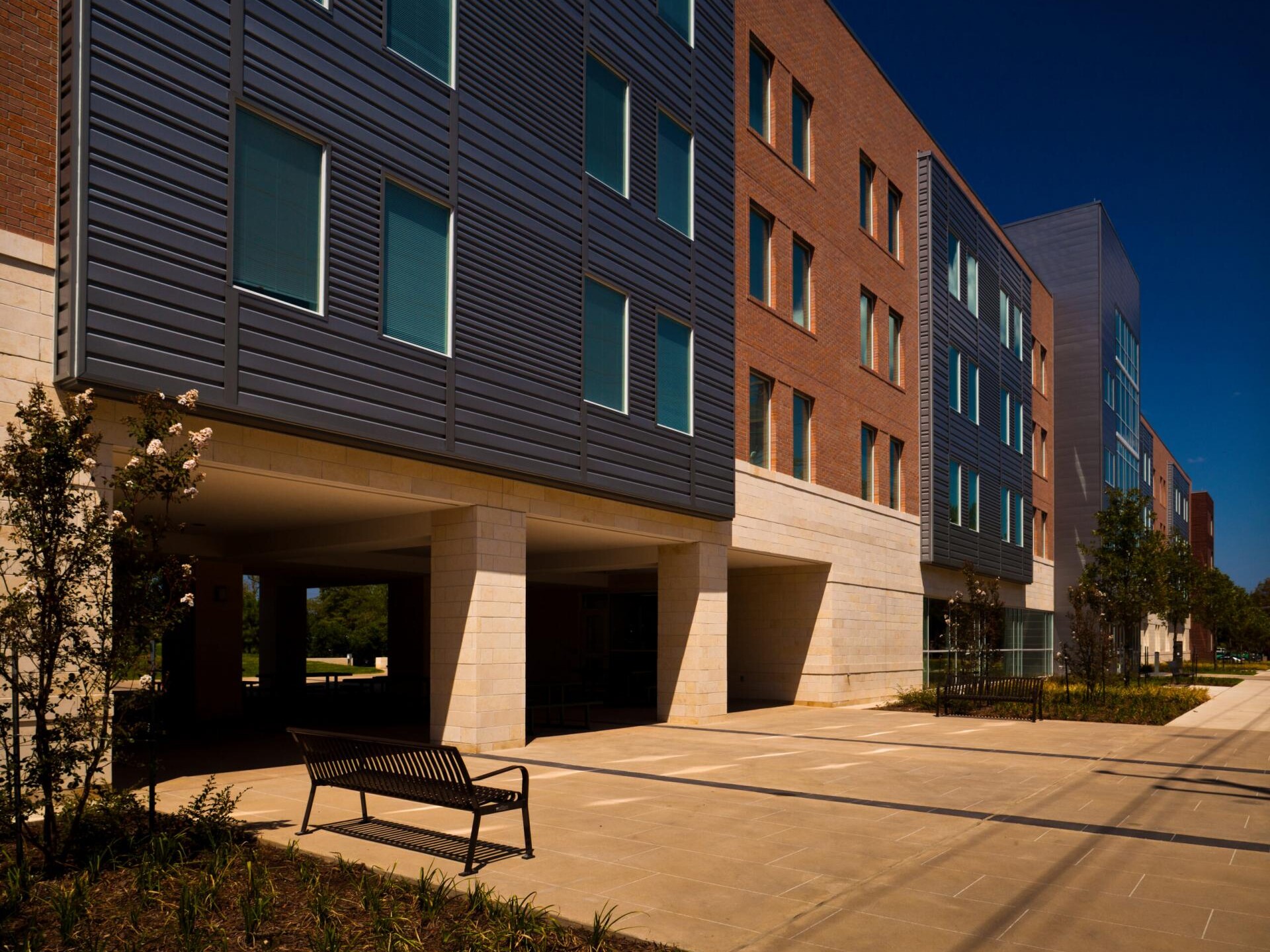 Exterior of a college residence hall