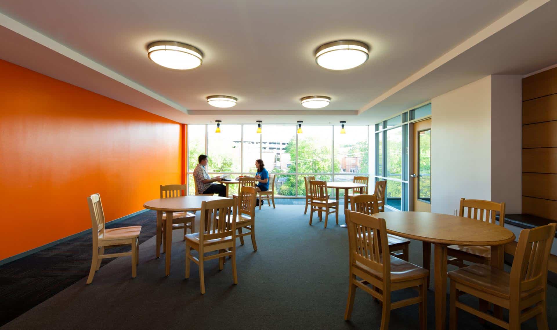 University residence hall lobby