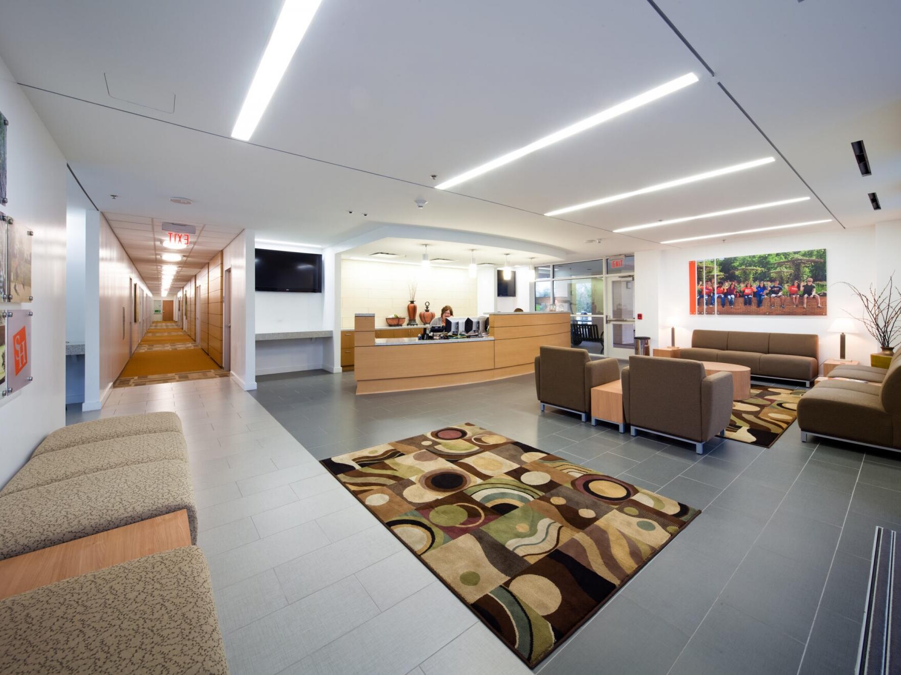 University residence hall lobby